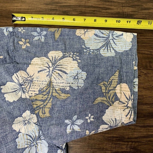Vintage OP Ocean Pacific Mens XL Blue Hawaiian Floral Shirt Camp Surf Aloha - Picture 6 of 12